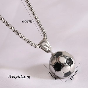 3D Soccer Ball Pendant Necklace Football Charm