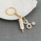 Stethoscope RN Nurse Heart Charm Keychain