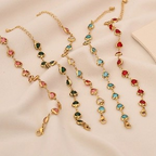 Fashion Colorful Heart Bracelet Stainless Steel 
