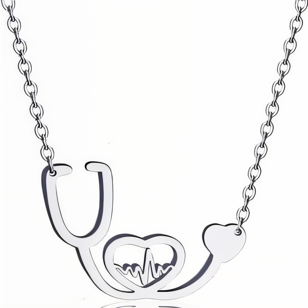Medical Stethoscope Heart Necklace Gift