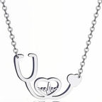 Medical Stethoscope Heart Necklace Gift