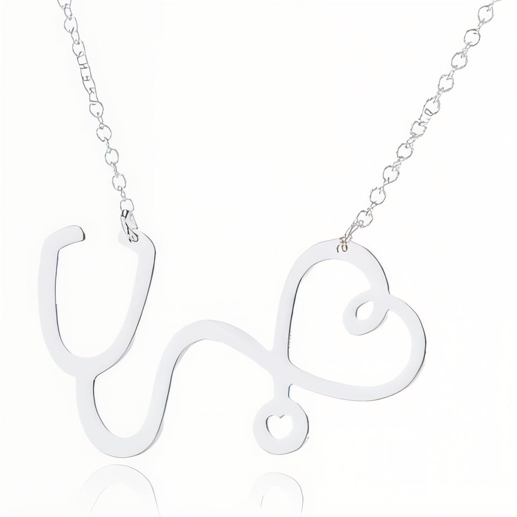 Medical Stethoscope Heart Necklace Gift