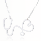 Medical Stethoscope Heart Necklace Gift