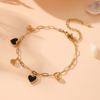 18K Gold Plated Titanium Steel Acrylic Inlay Jewelry