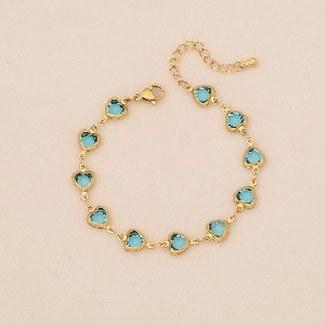 Fashion Colorful Heart Bracelet Stainless Steel 