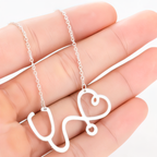 Medical Stethoscope Heart Necklace Gift