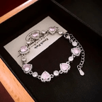 zircon heart bracelet Bangle for Women Jewelry Gift