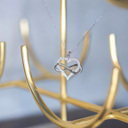 S925 Zirconia Infinity Heart Necklace