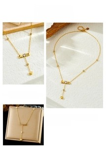 Gold Heart Zirconia Mom Necklace