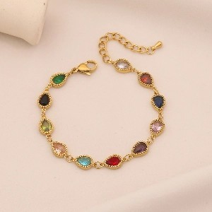 Spring Exotic Colorful Water Drop Bracelet Stainless Steel Jewelry