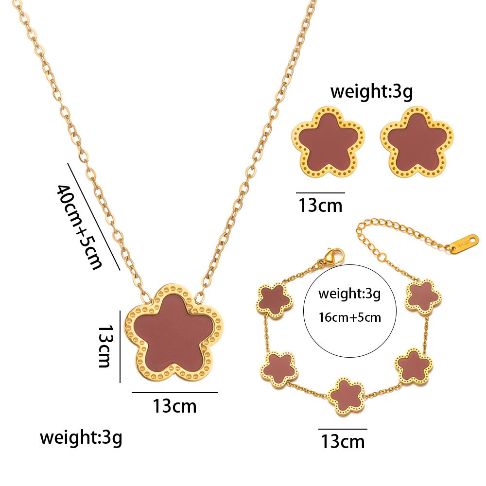  Gold Plated Women’s Flower Jewelry Set 