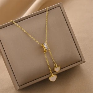 Sweet Heart Shell Pendant Necklace 