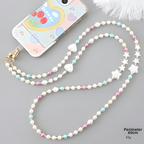 Luxury Faux Pearl Beaded Flower Phone Lanyard Crossbody Strap