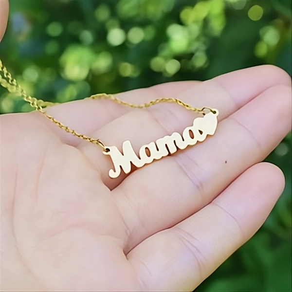 Personalized 18K Gold Plated Mama Heart Necklace