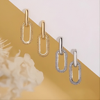 stunning geometric zircon earrings