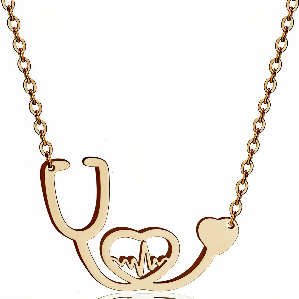 Medical Stethoscope Heart Necklace Gift