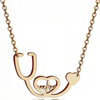 Medical Stethoscope Heart Necklace Gift