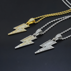 Hip Hop Lightning Bolt Rhinestone Chain