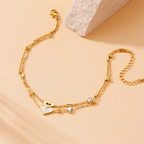 Double Layer Heart Gold Anklet for Women