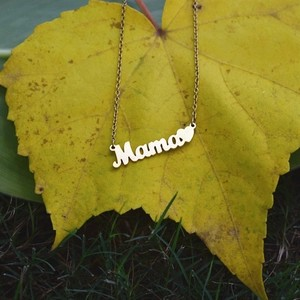 Personalized 18K Gold Plated Mama Heart Necklace