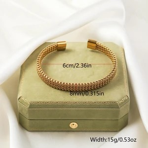 Casual Minimalist Solid Color Titanium Steel Bangle | Sleek Everyday Bracelet