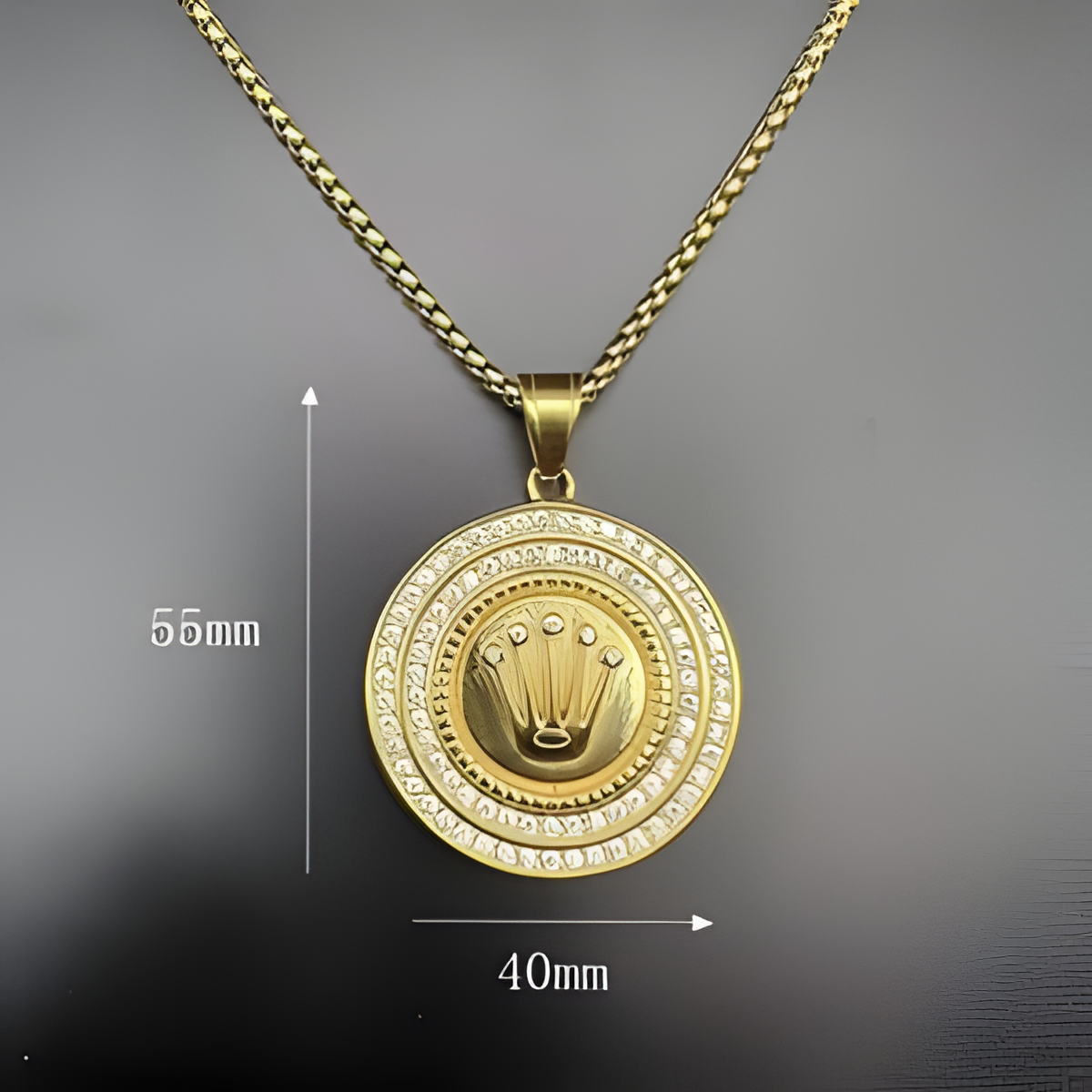 Ro Ro Hip Hop Crown Pendant Necklace