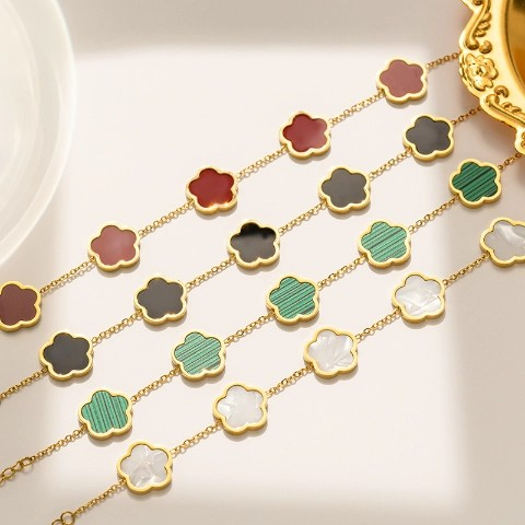 18K Gold Plated Elegant Luxury Women’s Rose Geometric Bracelet Jewelry