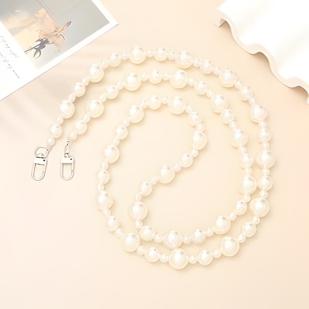 Luxury Faux Pearl Beaded Phone Lanyard Crossbody Strap