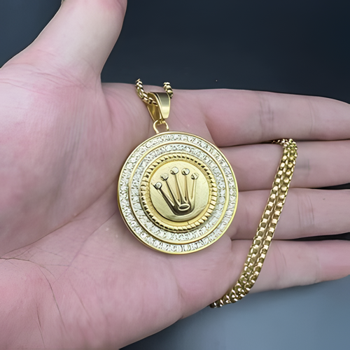 Ro Ro Hip Hop Crown Pendant Necklace