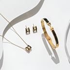 Gold Tone H Jewelry Set for Women | Colorful Enamel