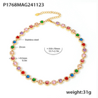 18K Gold Plated Luxury Circle & Heart Zircon Jewelry Set
