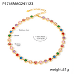 18K Gold Plated Luxury Circle & Heart Zircon Jewelry Set
