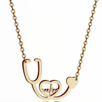 Medical Stethoscope Heart Necklace Gift