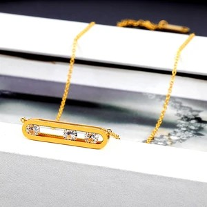 18K Gold Plated Titanium Steel with Zircon Necklace & Bracelet Set