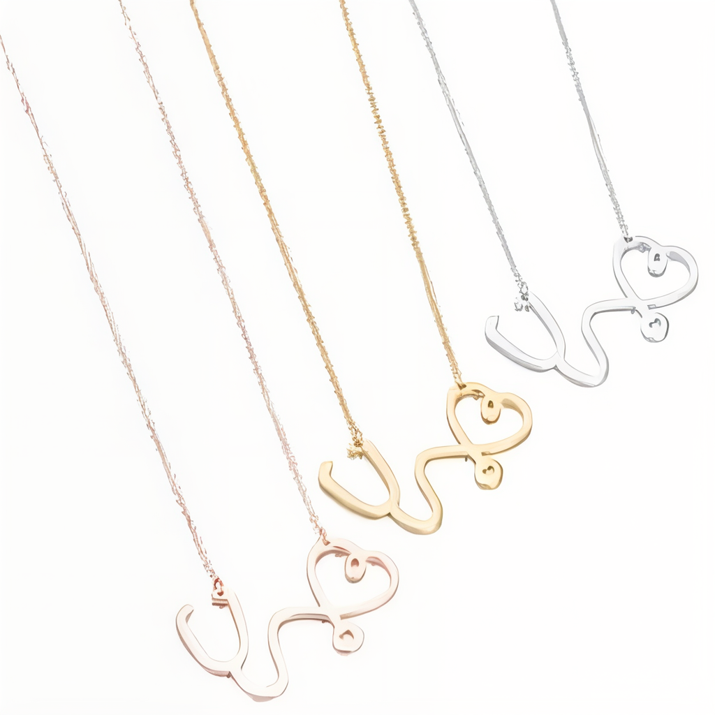 Medical Stethoscope Heart Necklace Gift