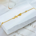 Minimalist Gold-Plated Heartbeat EKG Anklet