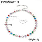 18K Gold Plated Luxury Circle & Heart Zircon Jewelry Set