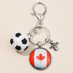 Soccer Mom Ball Player USA Italy Flag Keyring Gift