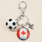 Soccer Mom Ball Player USA Italy Flag Keyring Gift