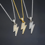 Hip Hop Lightning Bolt Rhinestone Chain