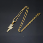 Hip Hop Lightning Bolt Rhinestone Chain