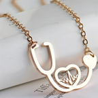 Medical Stethoscope Heart Necklace Gift