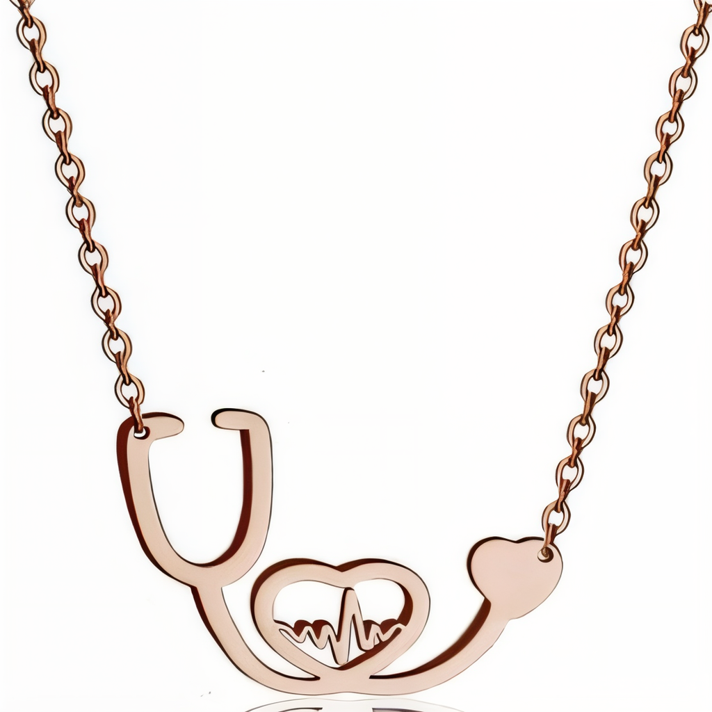 Medical Stethoscope Heart Necklace Gift